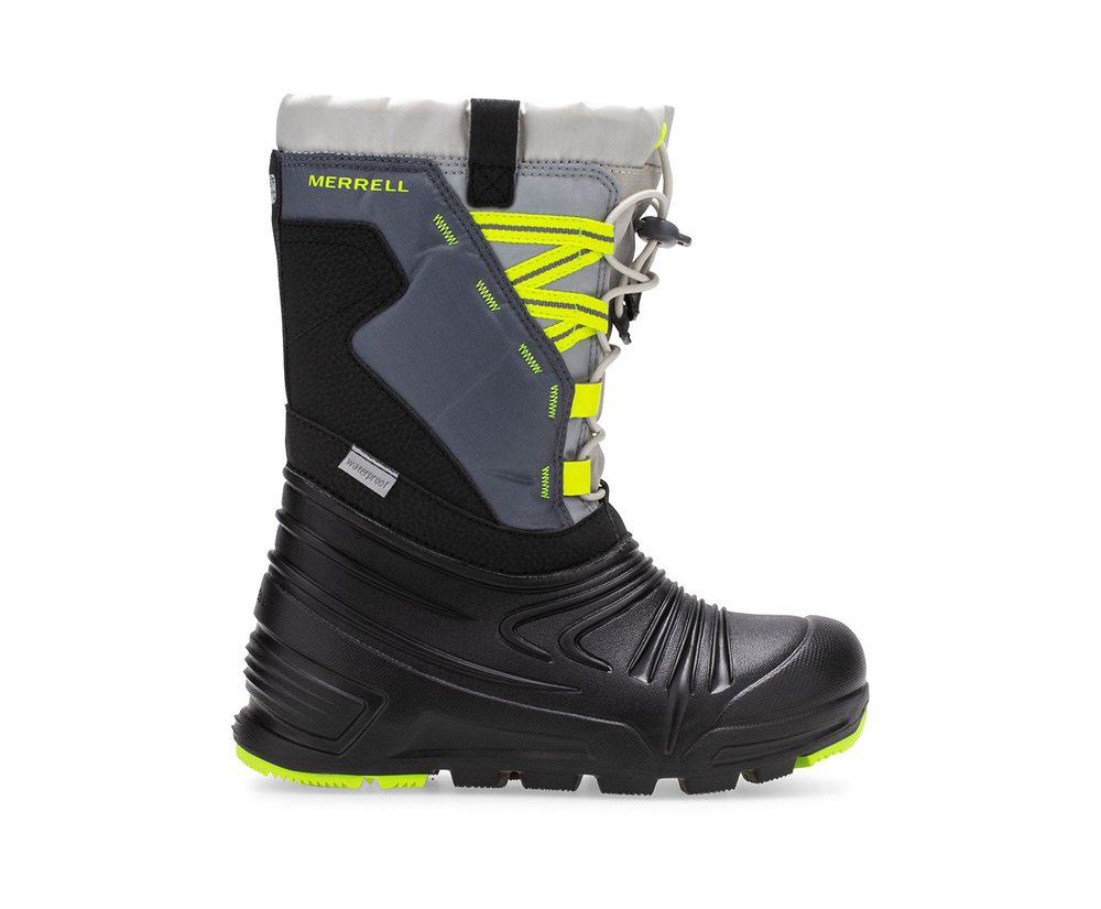Merrell Boots Black/Grey/Green - Snow Quest Lite 2.0 Waterproof - Kids 65DANXMTV